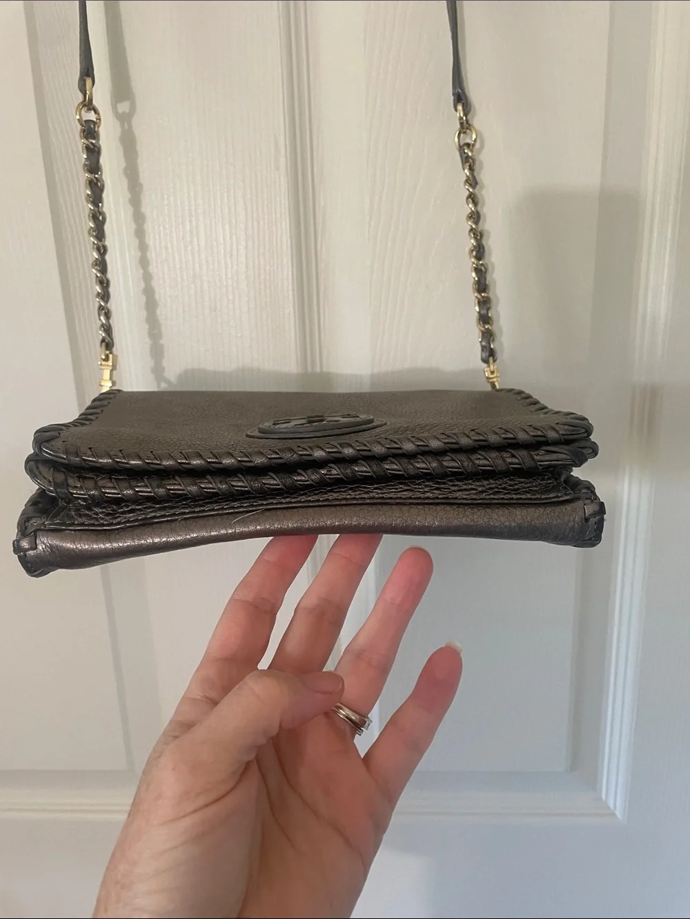 Tory Burch Marion crossbody Metallic finish Excellent condition